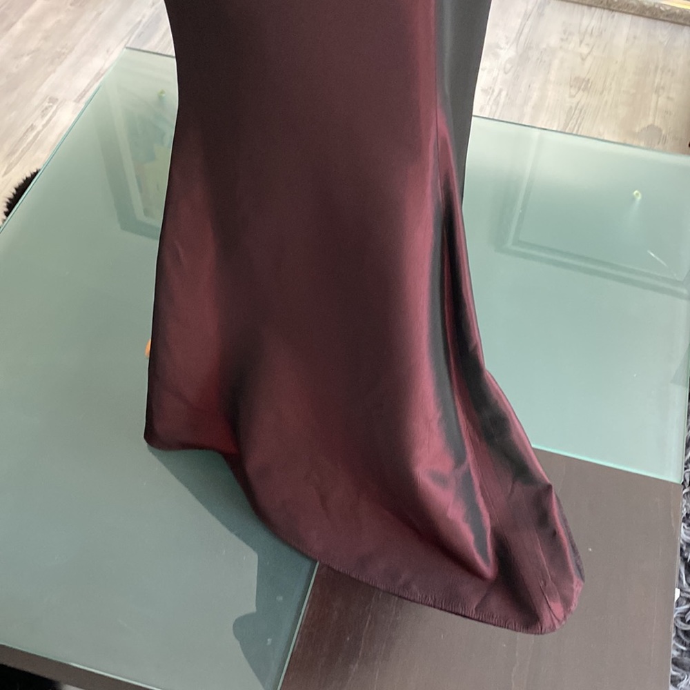David Meister Satin Burgundy 2 Piece Maxi Dress - Picture 8 of 10